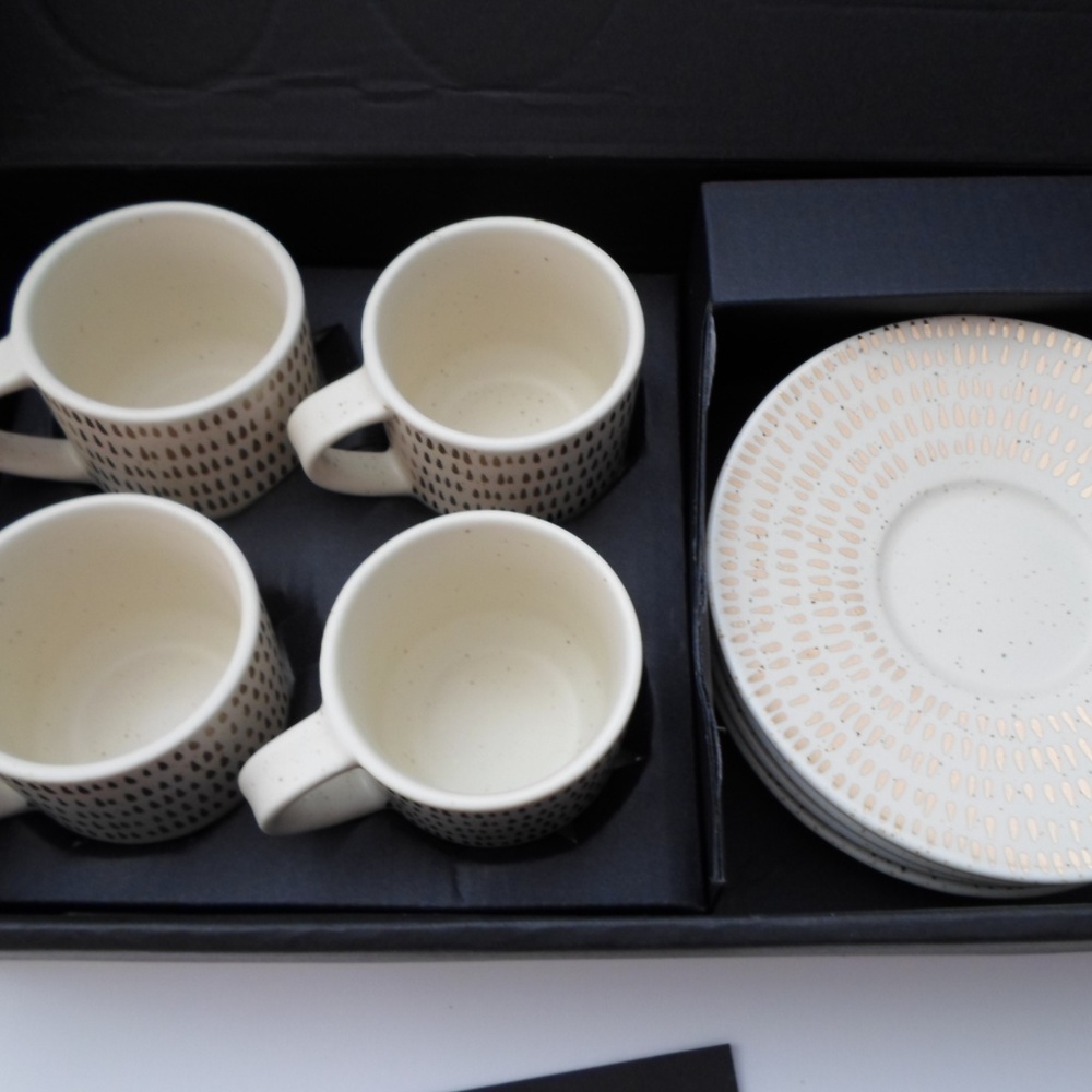 CALVIN KLEIN COLLECTION Gold Fleck Espresso Set